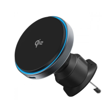 Proove Titanium Circle Qi2 Mobilo Telefonu Turētājs Gaisa Ventilācijas Lūkās Ar Magnētu Un 15w Uzlādi